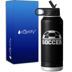 Soccer Half Ball 32oz Sport Water Bottle