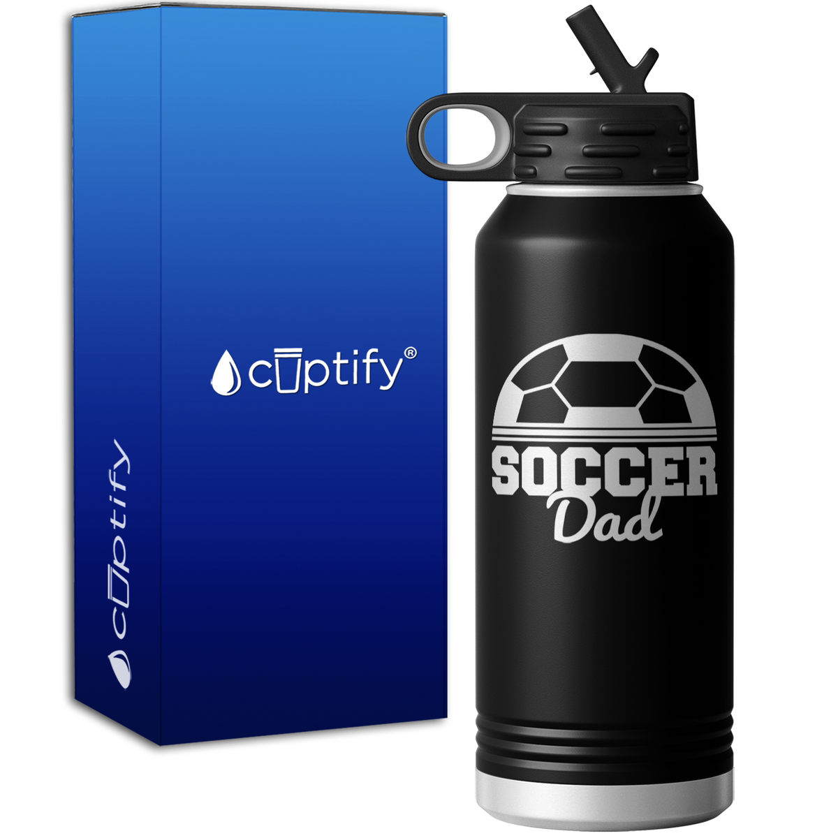 Soccer Dad Half Ball 32oz Sport Water Bottle