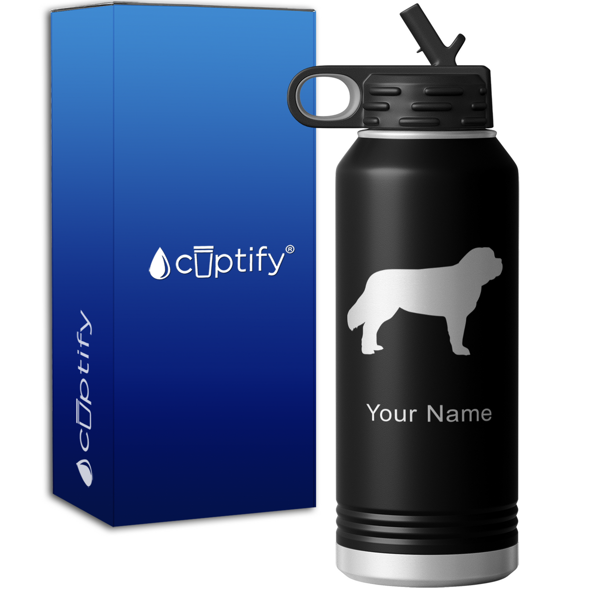St Bernard Personalized 32oz Sport Water Bottle