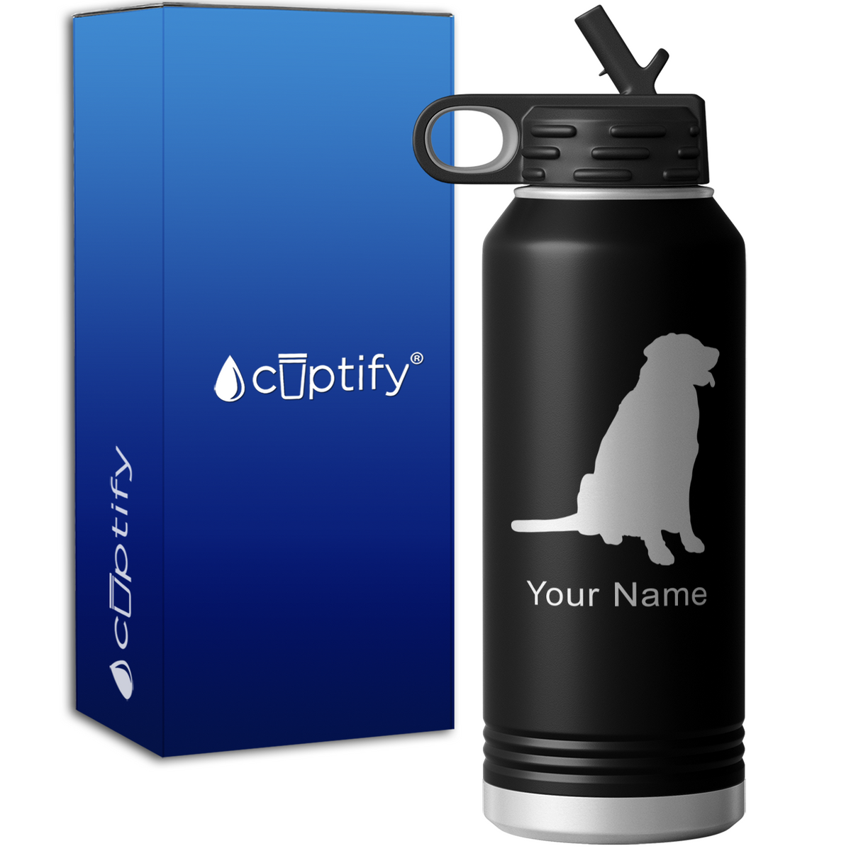 Golden Retriever Personalized 32oz Sport Water Bottle