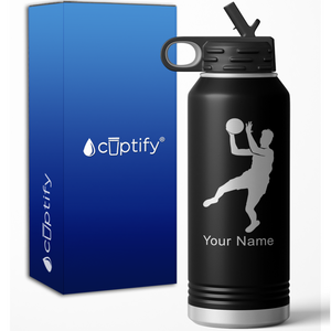 Hook Shot Basketball Player Personalized 32oz Sport Water Bottle