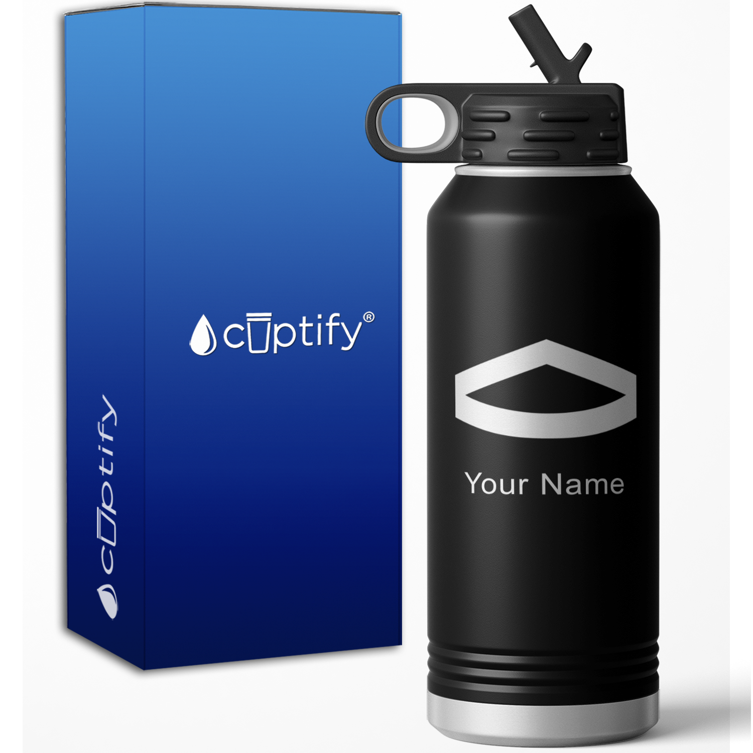 Private First Class Stripes Personalized 32oz Sport Water Bottle