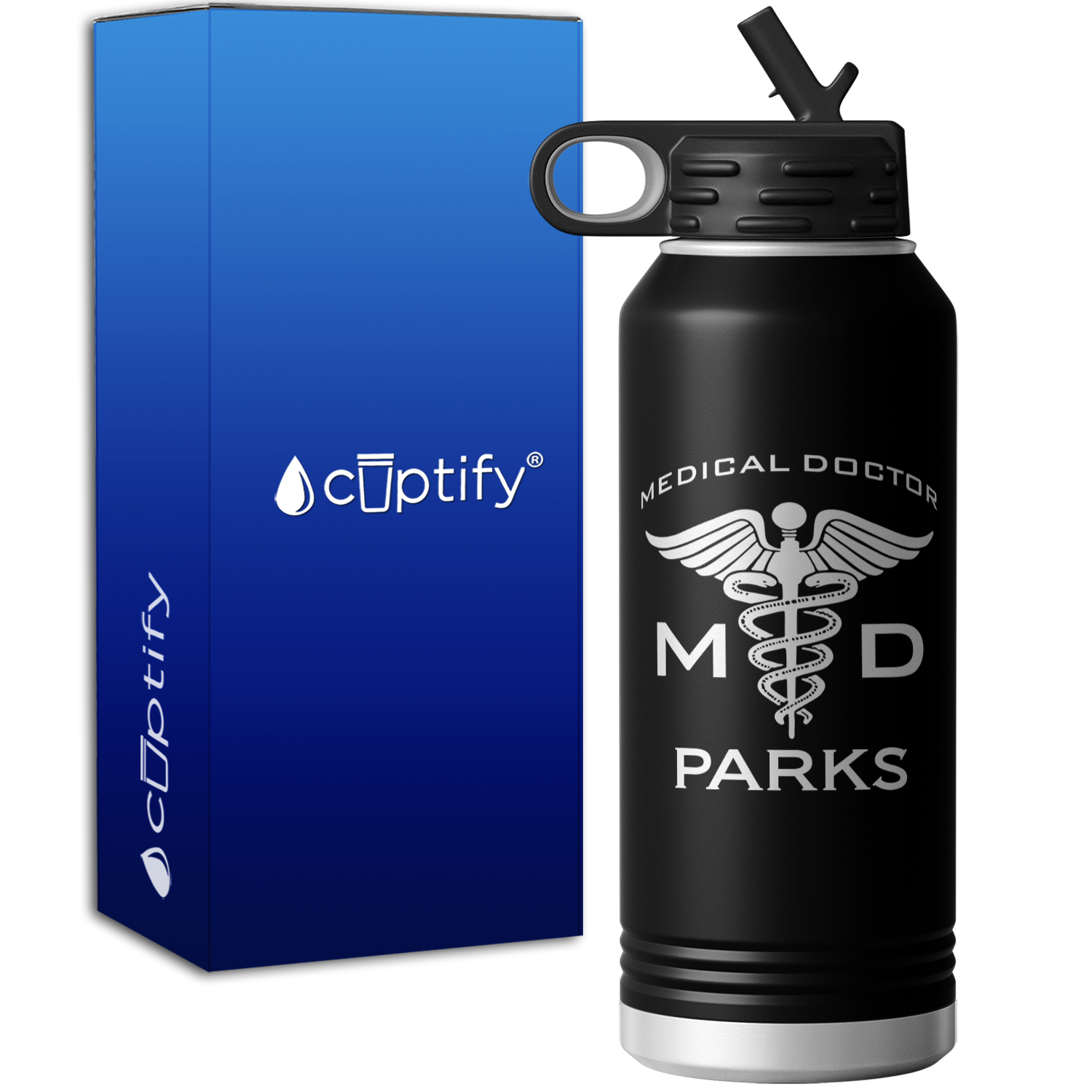 Personalized Medical Doctor 32oz Sport Water Bottle
