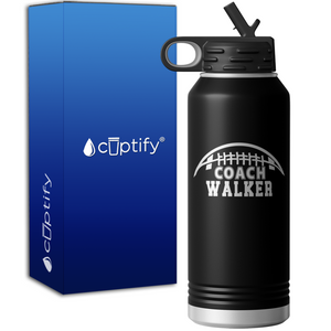 Personalized Football Coach Half Silhouette 32oz Sport Water Bottle