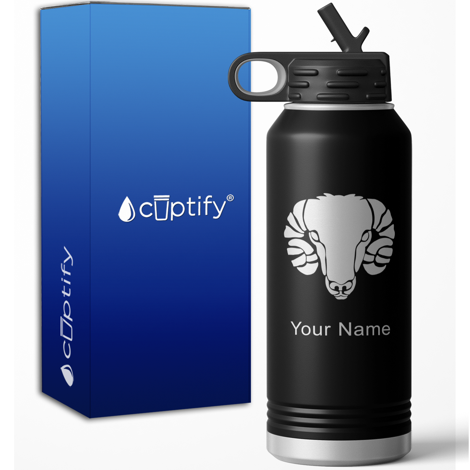 Aries Zodiac Sign Personalized 32oz Sport Water Bottle