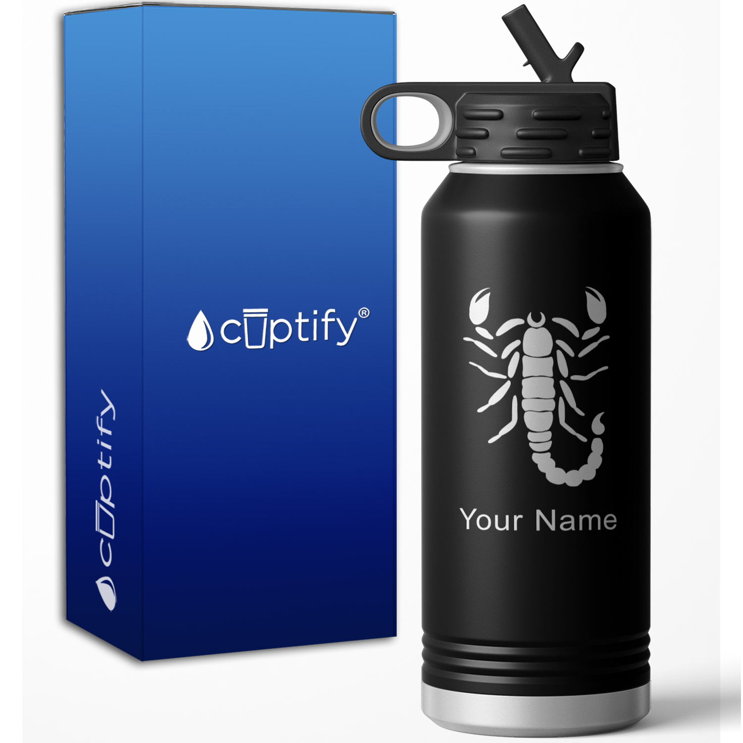 Scorpio Zodiac Sign Personalized 32oz Sport Water Bottle
