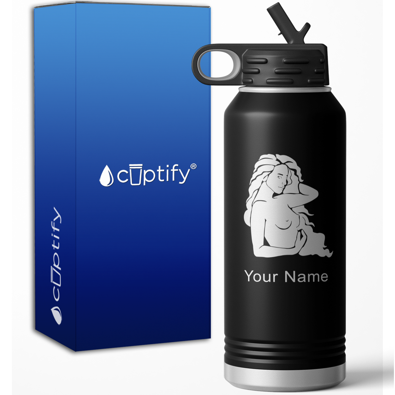 Virgo Zodiac Sign Personalized 32oz Sport Water Bottle