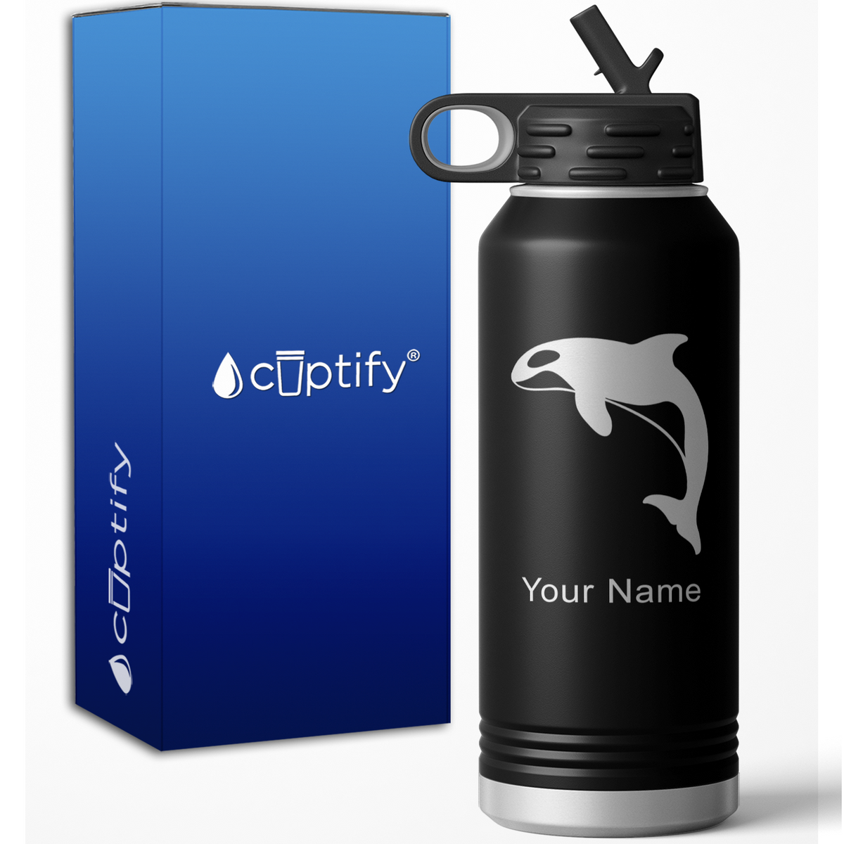 Killer Whale Personalized 32oz Sport Water Bottle