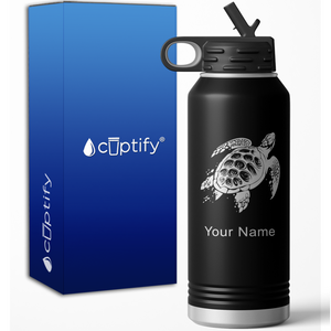Hawaiian Sea Turtle Personalized 32oz Sport Water Bottle