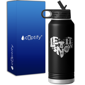 Let it Snow Heart 32oz Sport Water Bottle