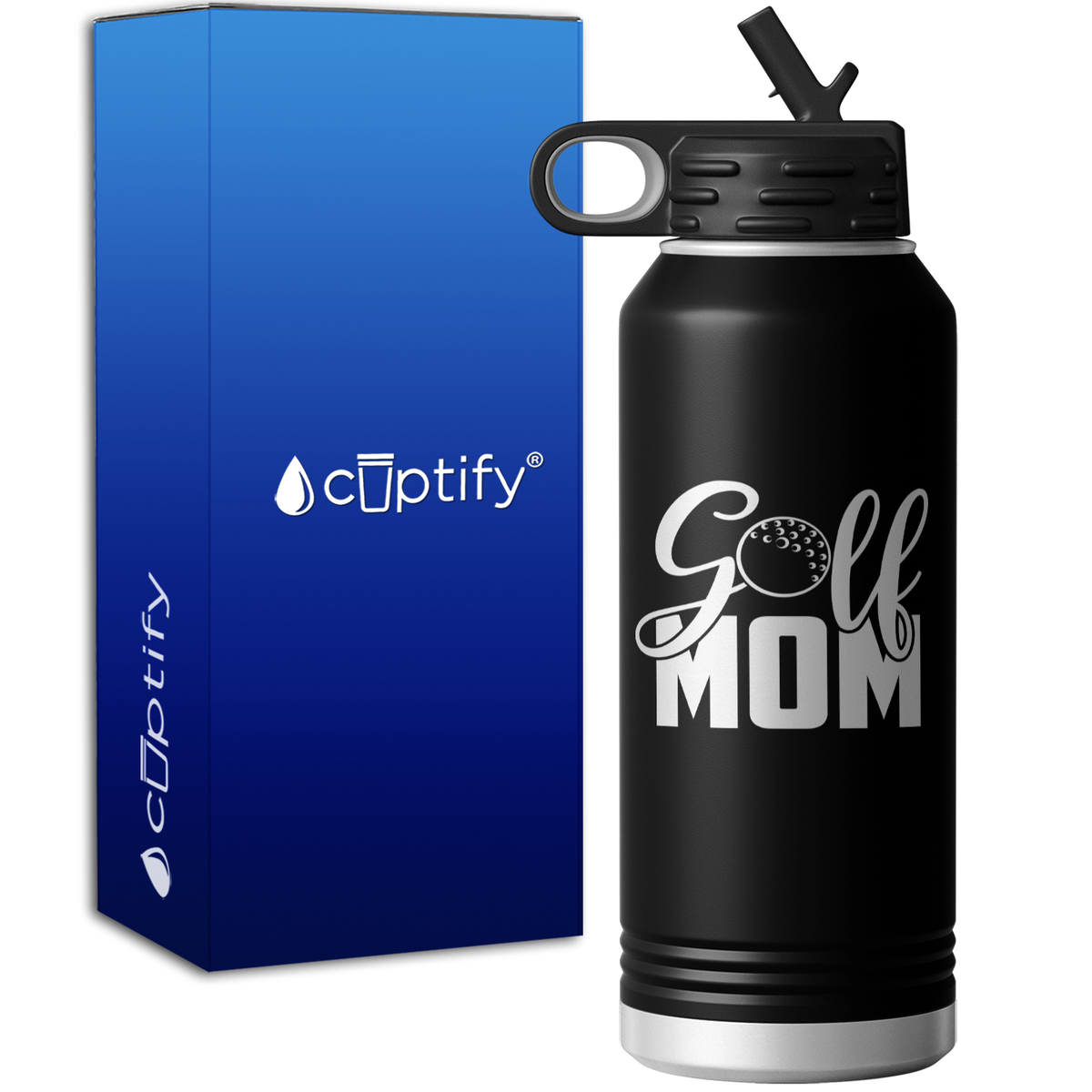 Mom Golf 32oz Sport Water Bottle
