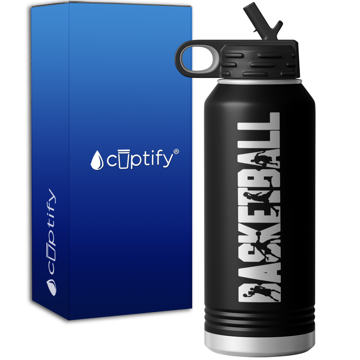 Basketball Player Silhouettes 32oz Sport Water Bottle