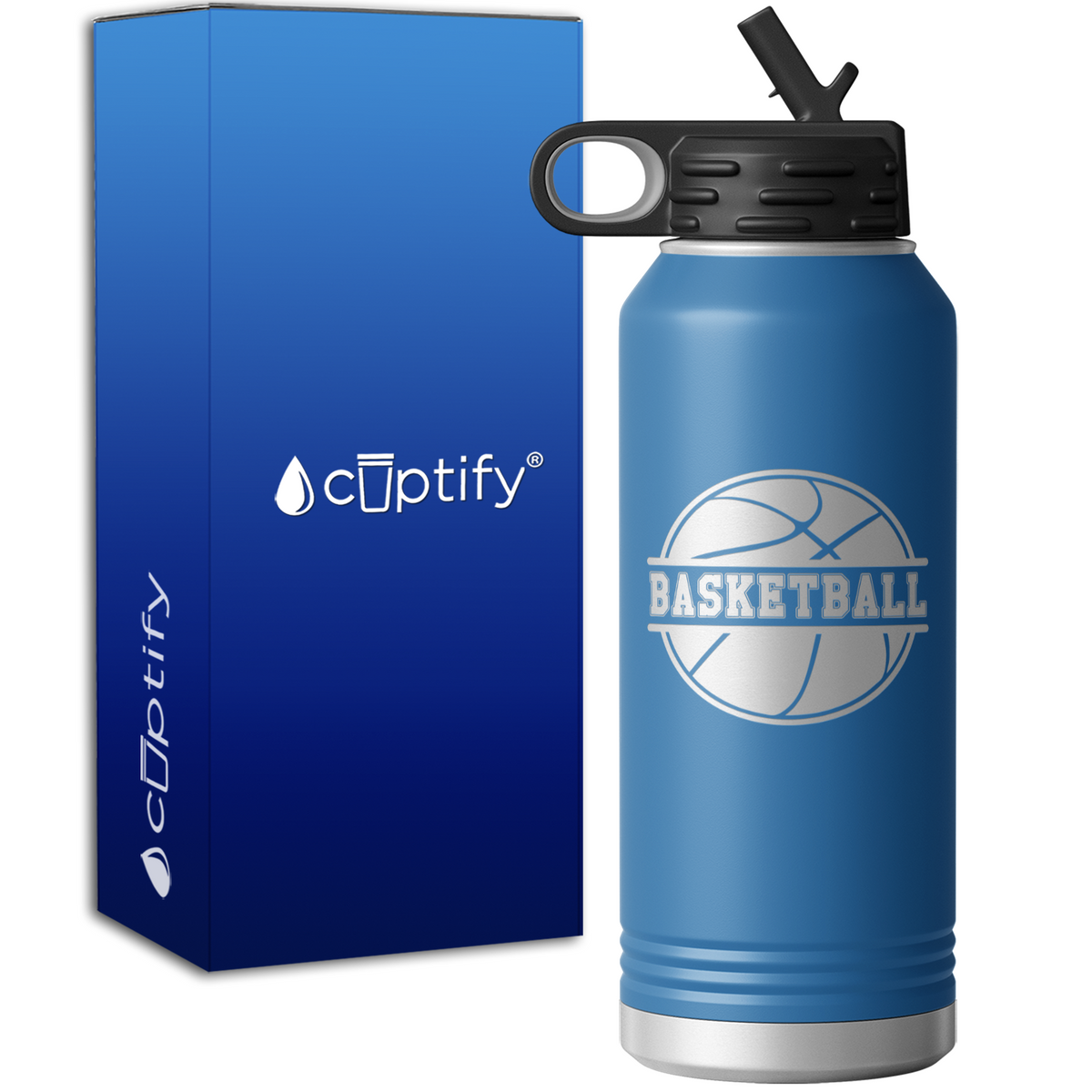 Basketball Split Personalized 32oz Sport Water Bottle