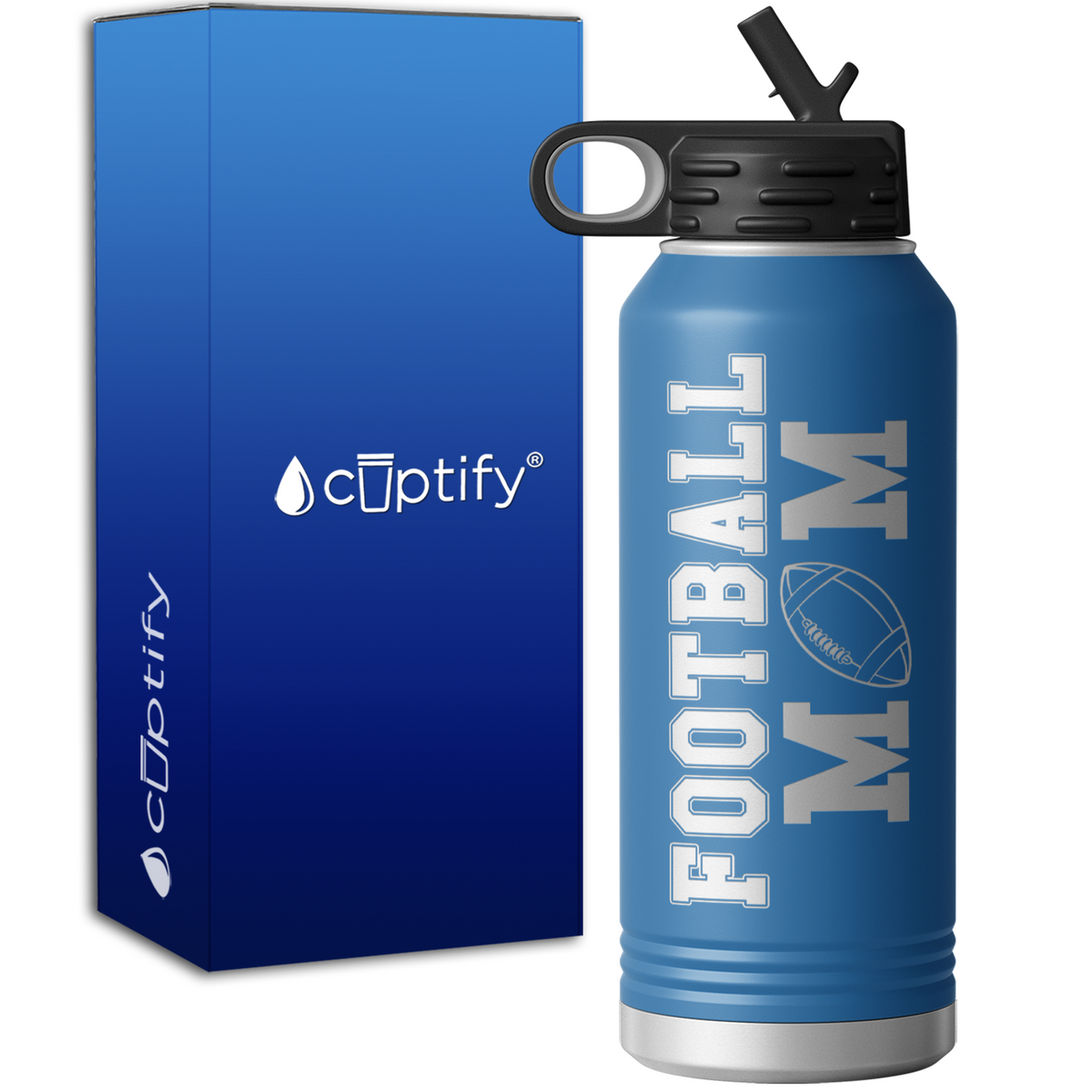 Football Mom 32oz Sport Water Bottle