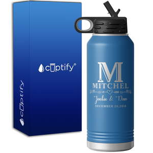 Personalized Anniversary Date 32oz Sport Water Bottle