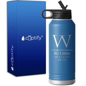 Personalized Classic Anniversary Monogram 32oz Sport Water Bottle