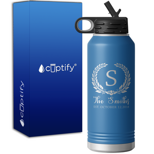 Personalized Crest Monogram Anniversary 32oz Sport Water Bottle