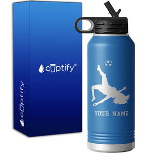 Personalized Soccer Player Female 32oz Sport Water Bottle