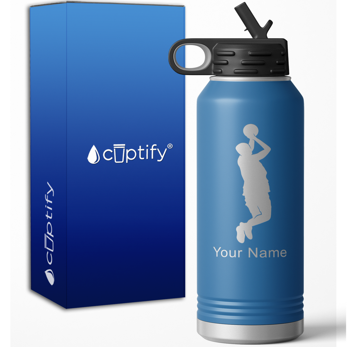 Bank Shot Basketball Player Personalized 32oz Sport Water Bottle