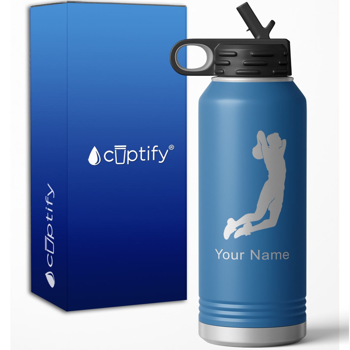 Slam Dunk Basketball Player Personalized 32oz Sport Water Bottle