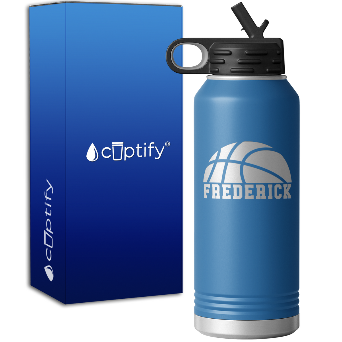 Basketball Half Personalized 32oz Sport Water Bottle