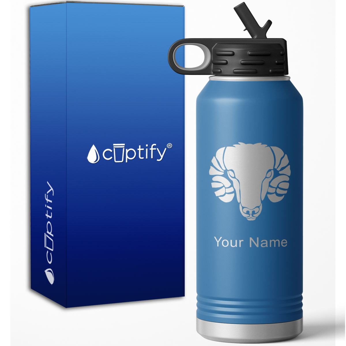 Aries Zodiac Sign Personalized 32oz Sport Water Bottle
