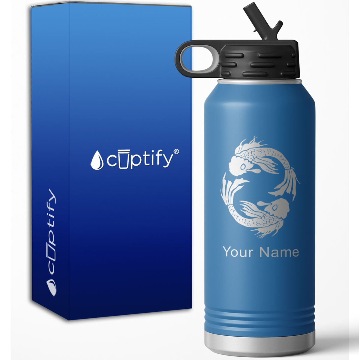 Pisces Zodiac Sign Personalized 32oz Sport Water Bottle