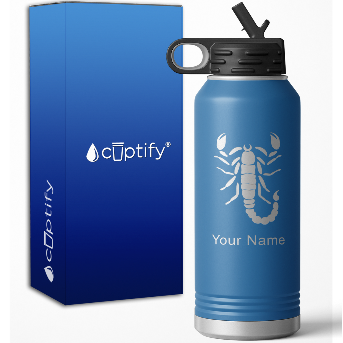 Scorpio Zodiac Sign Personalized 32oz Sport Water Bottle