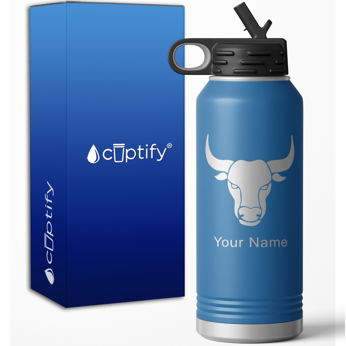 Taurus Zodiac Sign Personalized 32oz Sport Water Bottle