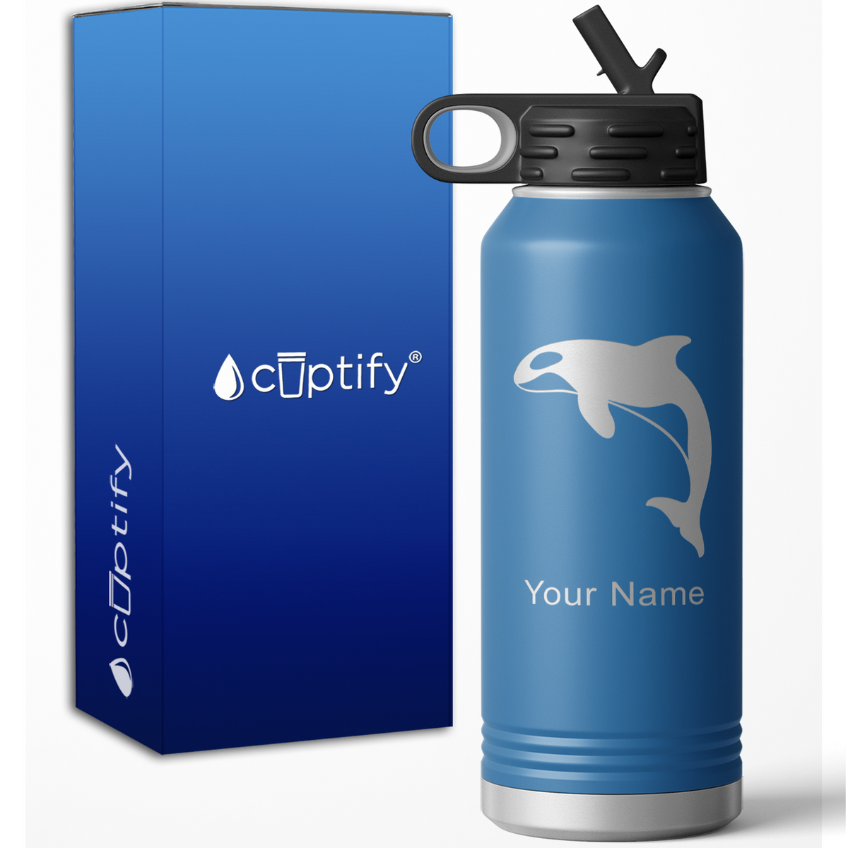 Killer Whale Personalized 32oz Sport Water Bottle