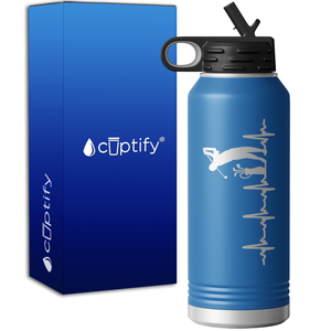 Golfer Heartbeat 32oz Sport Water Bottle