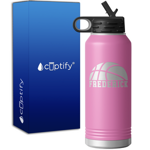 Basketball Half Personalized 32oz Sport Water Bottle