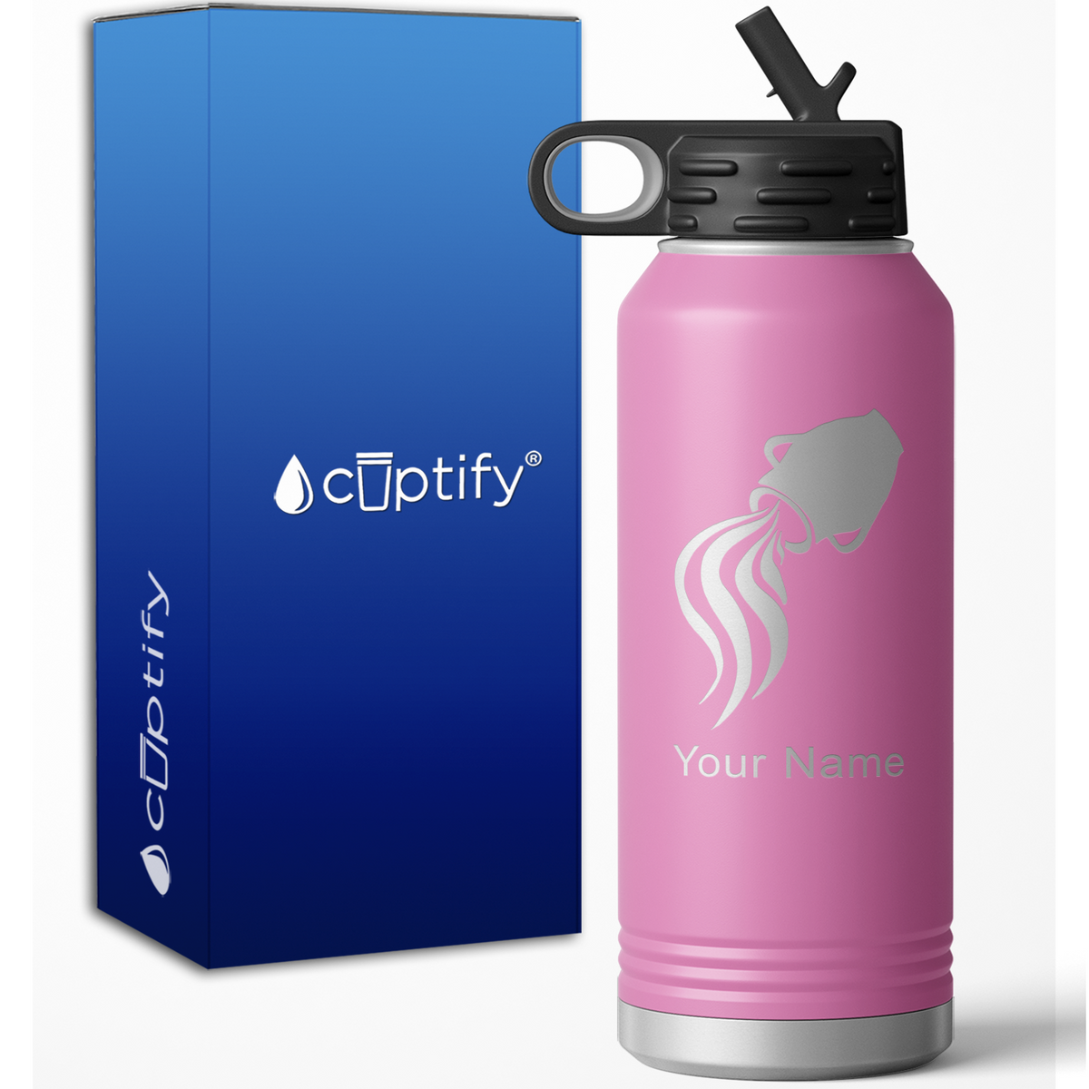 Aquarius Zodiac Sign Personalized 32oz Sport Water Bottle