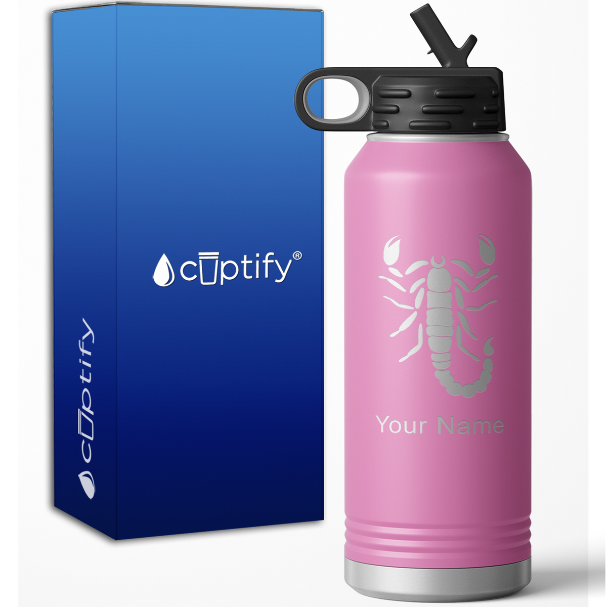 Scorpio Zodiac Sign Personalized 32oz Sport Water Bottle