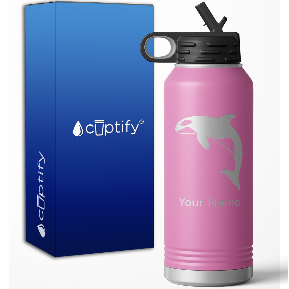 Killer Whale Personalized 32oz Sport Water Bottle