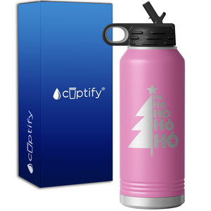 Ho Ho Ho Christmas Tree 32oz Sport Water Bottle