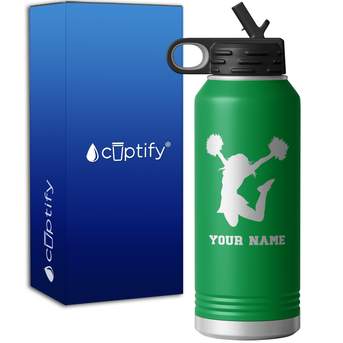 Personalized Cheerleader 32oz Sport Water Bottle