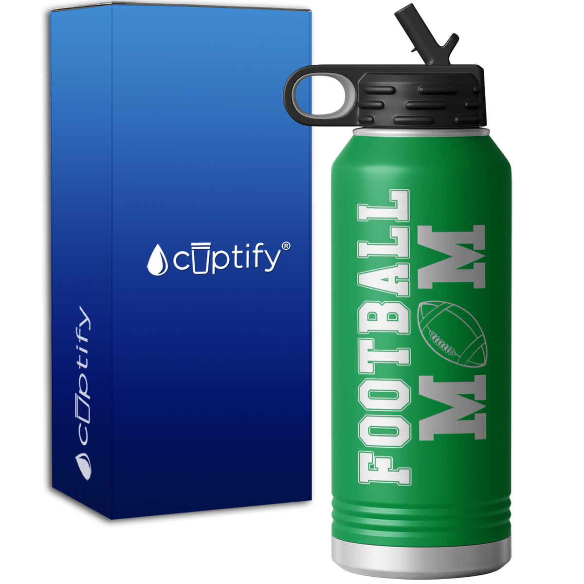 Football Mom 32oz Sport Water Bottle