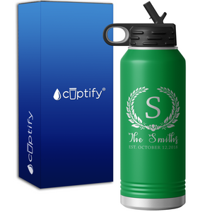Personalized Crest Monogram Anniversary 32oz Sport Water Bottle