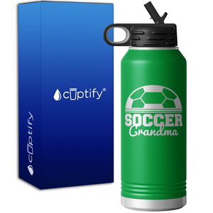 Soccer Grandma Half Ball 32oz Sport Water Bottle