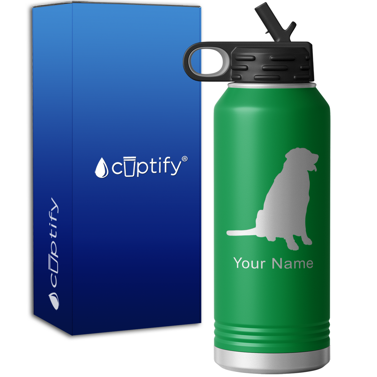 Golden Retriever Personalized 32oz Sport Water Bottle