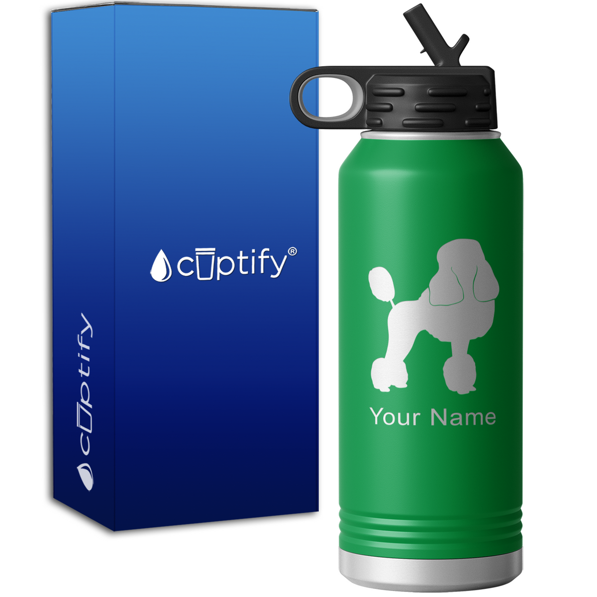 Poodle Personalized 32oz Sport Water Bottle