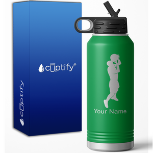 Jump Shot Basketball Player Personalized 32oz Sport Water Bottle