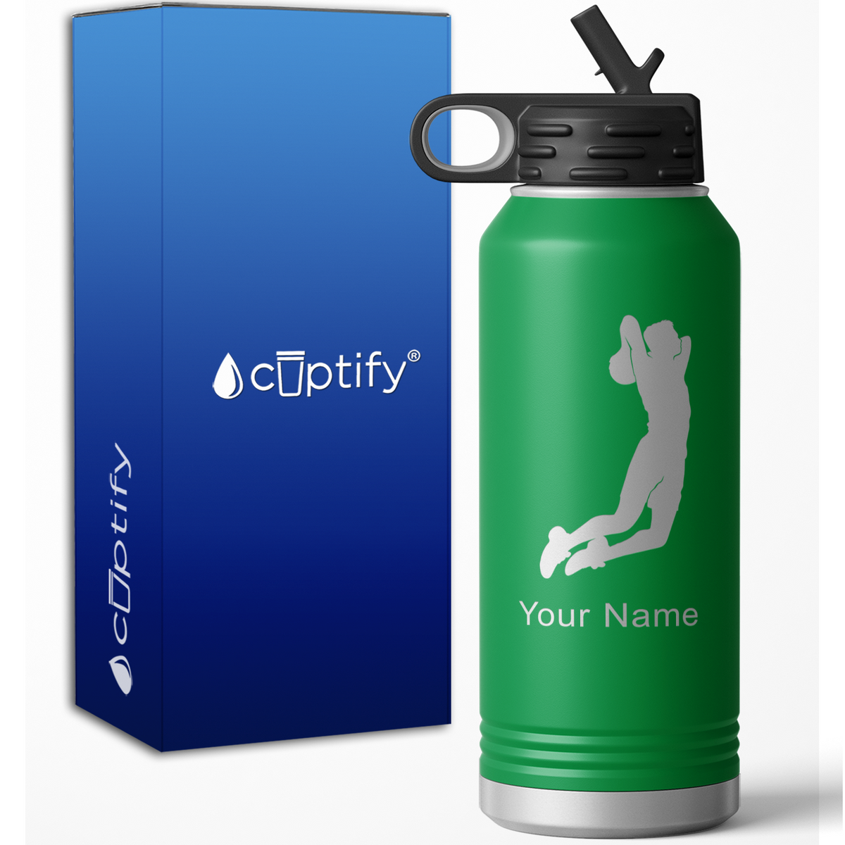 Slam Dunk Basketball Player Personalized 32oz Sport Water Bottle