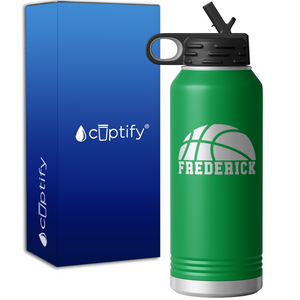 Basketball Half Personalized 32oz Sport Water Bottle