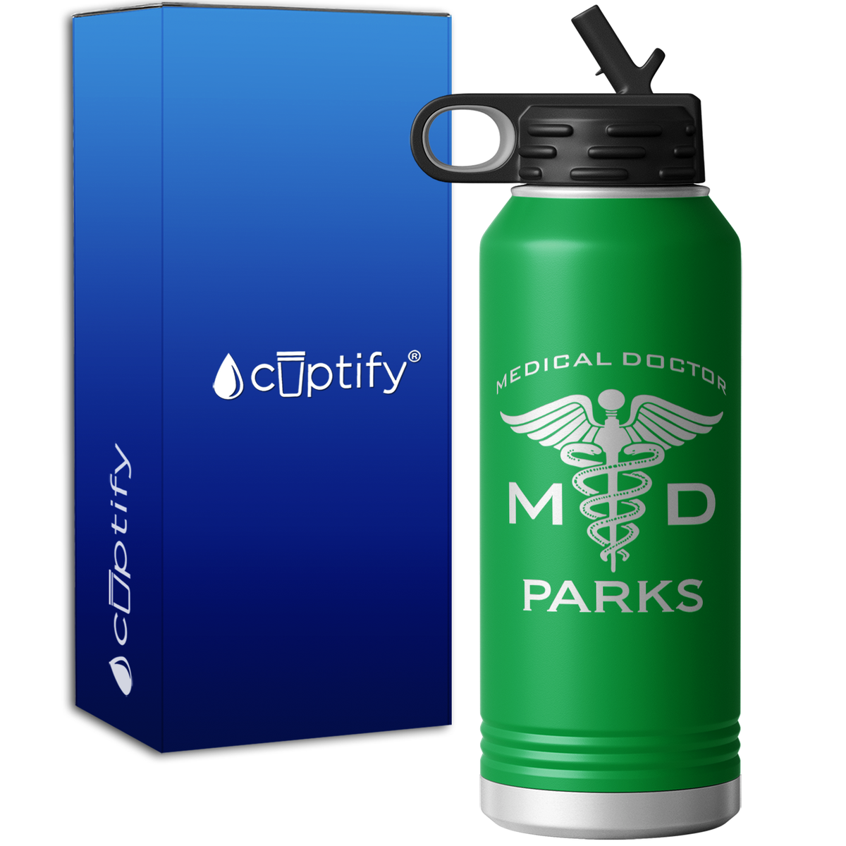 Personalized Medical Doctor 32oz Sport Water Bottle