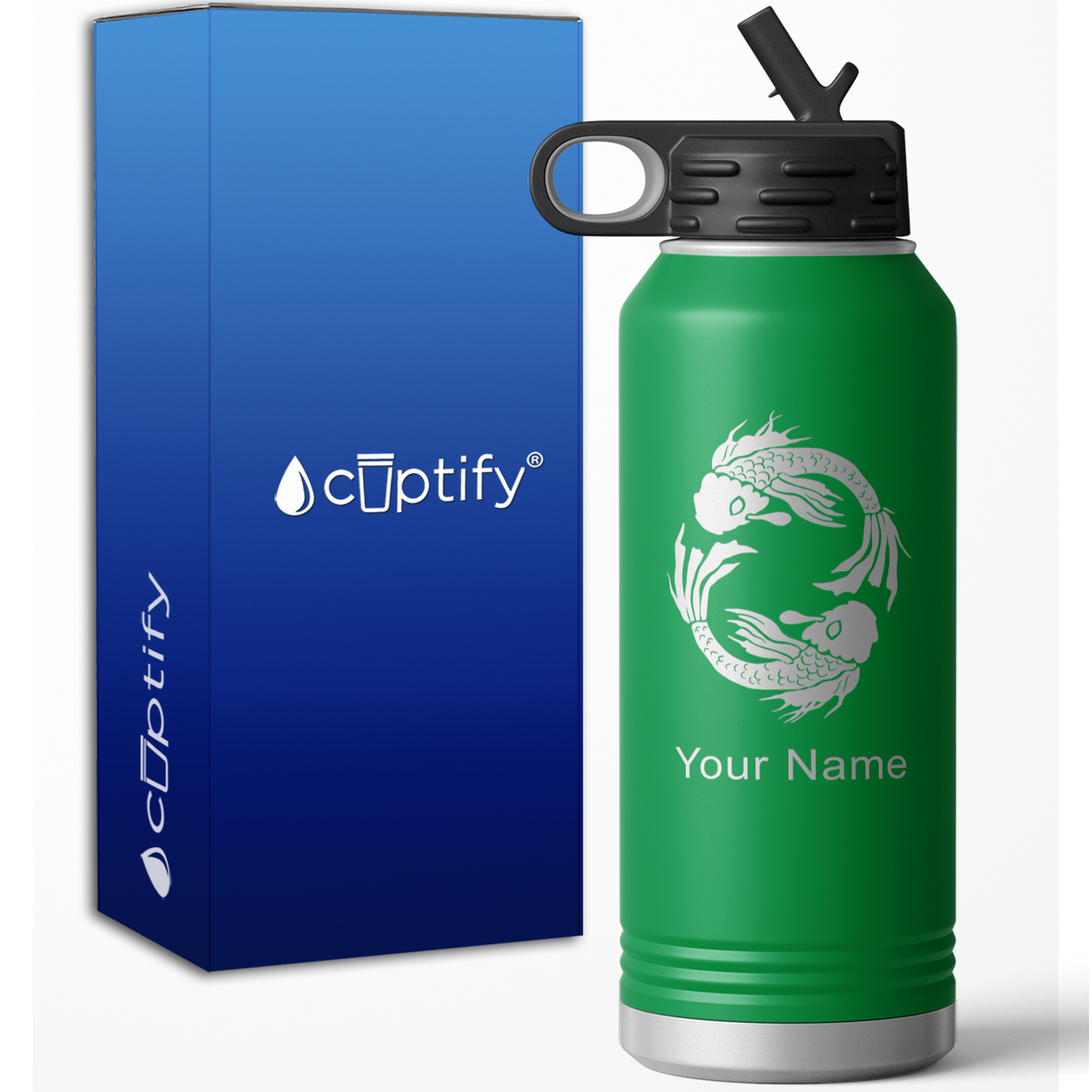 Pisces Zodiac Sign Personalized 32oz Sport Water Bottle