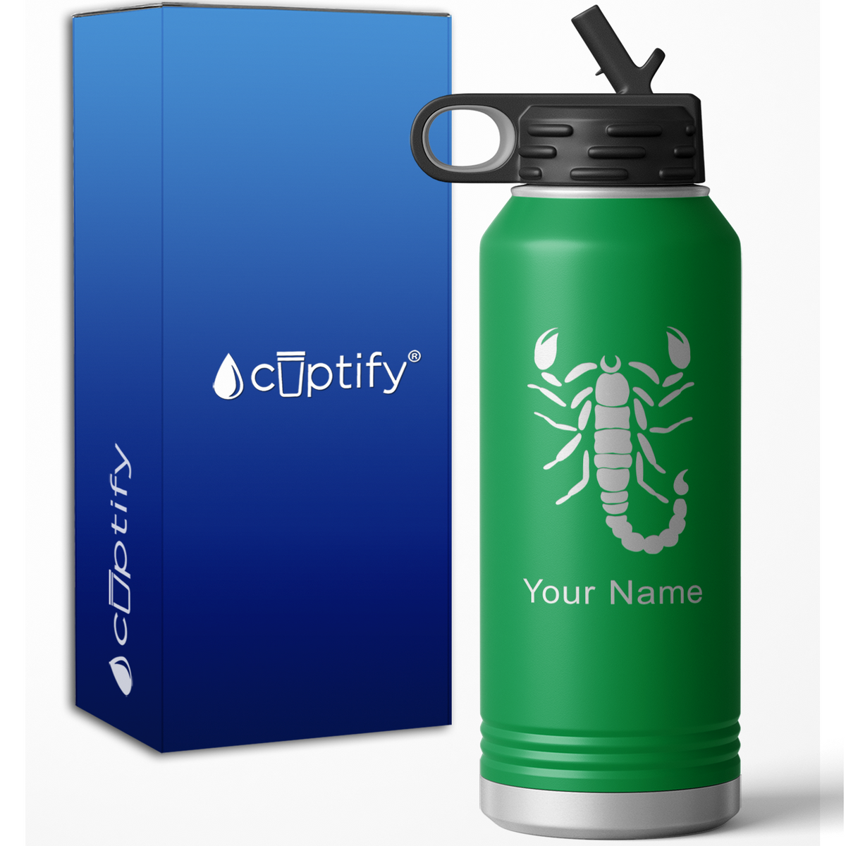 Scorpio Zodiac Sign Personalized 32oz Sport Water Bottle