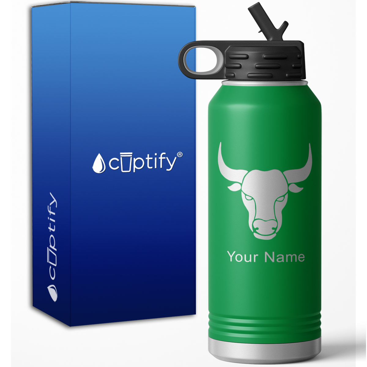 Taurus Zodiac Sign Personalized 32oz Sport Water Bottle