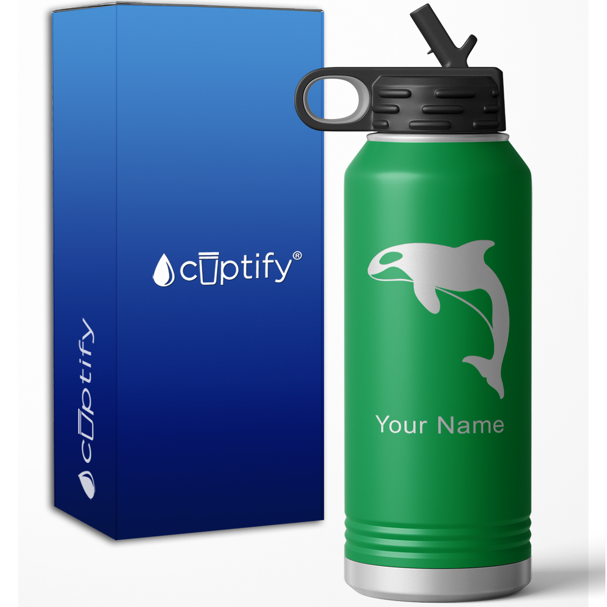 Killer Whale Personalized 32oz Sport Water Bottle